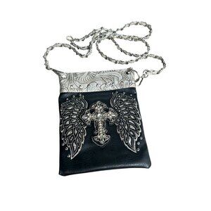 The Chic Bag Designer Crossbody Bag Embellished Angel Wings and Cross Small